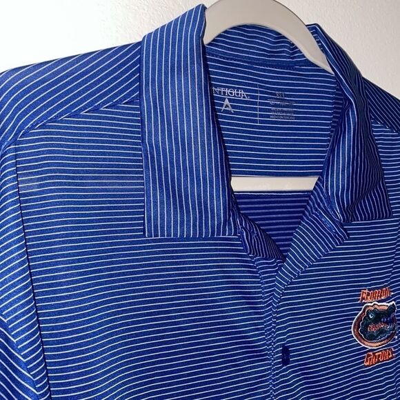 Antigua Florida Gators Sport Blue White Striped Polo Top Shirt​​​​​​ - Picture 2 of 7